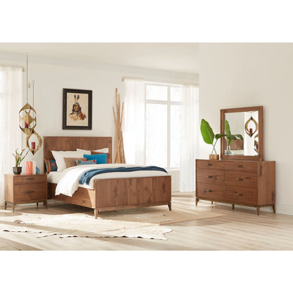 Letto Adler con pannelli in legno di noce naturale
