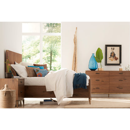 Letto Adler con pannelli in legno di noce naturale