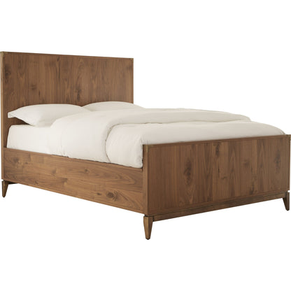 Letto Adler con pannelli in legno di noce naturale