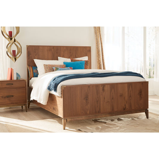 Letto Adler con pannelli in legno di noce naturale