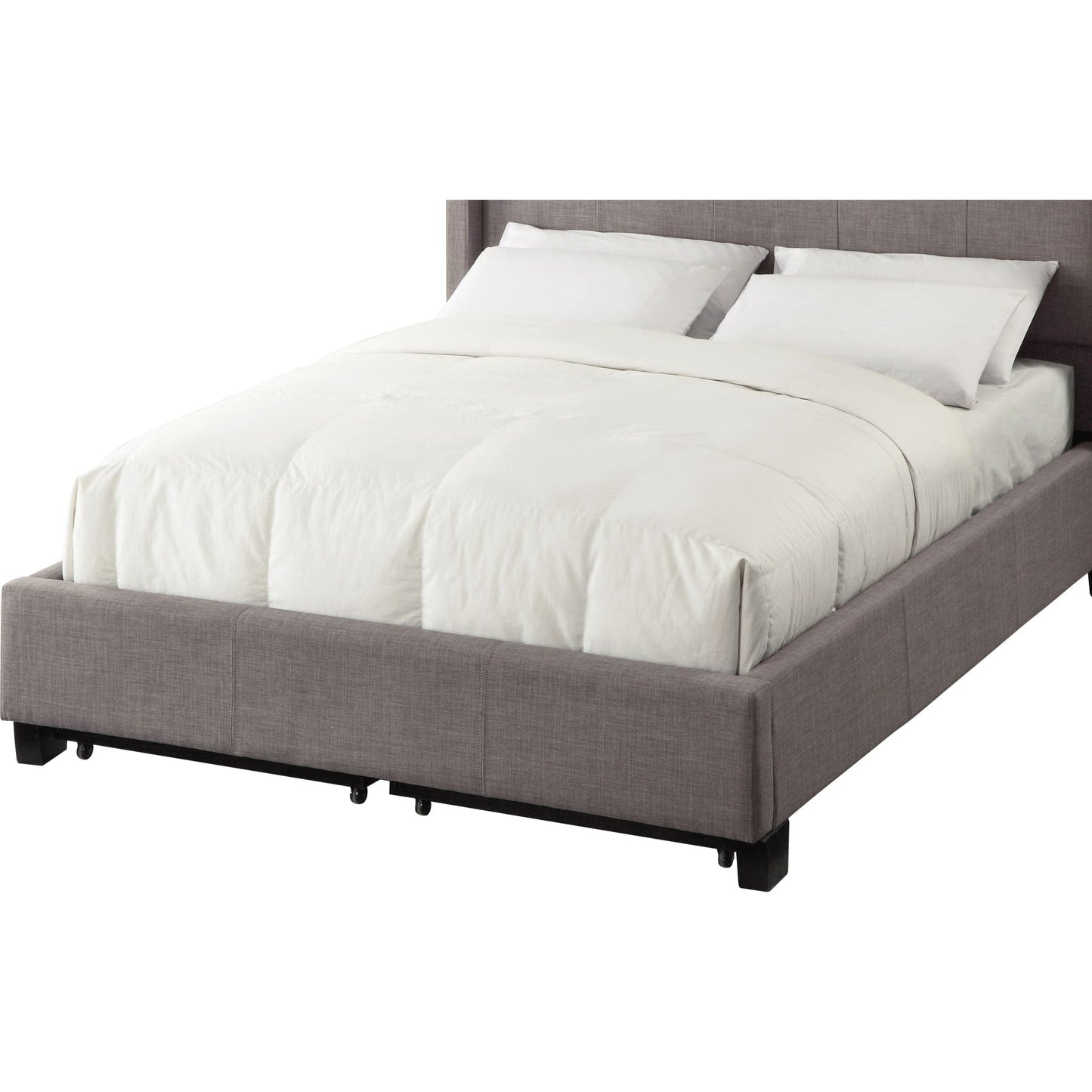 Letto contenitore con pediera imbottita Adona in lino Dolphin
