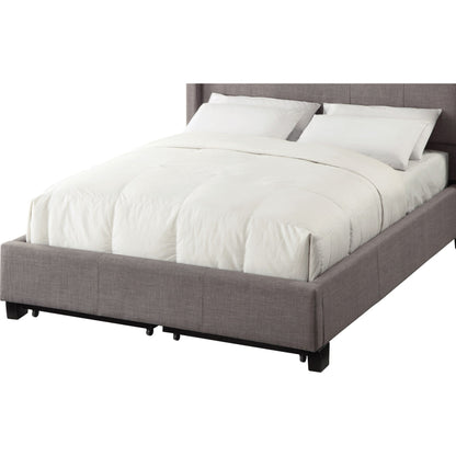 Letto contenitore con pediera imbottita Adona in lino Dolphin