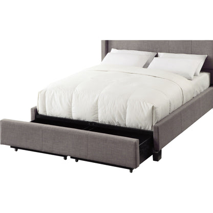 Letto contenitore con pediera imbottita Adona in lino Dolphin