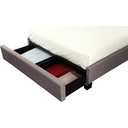 Letto contenitore con pediera imbottita Adona in lino Dolphin