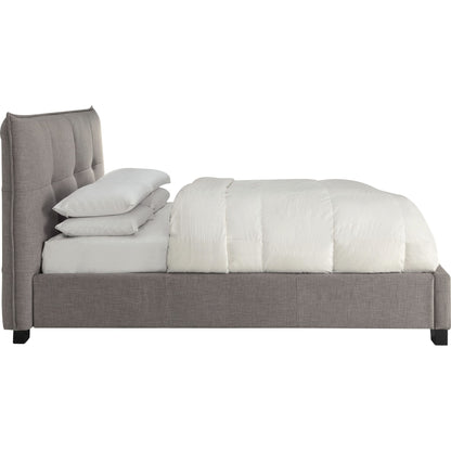 Letto contenitore con pediera imbottita Adona in lino Dolphin