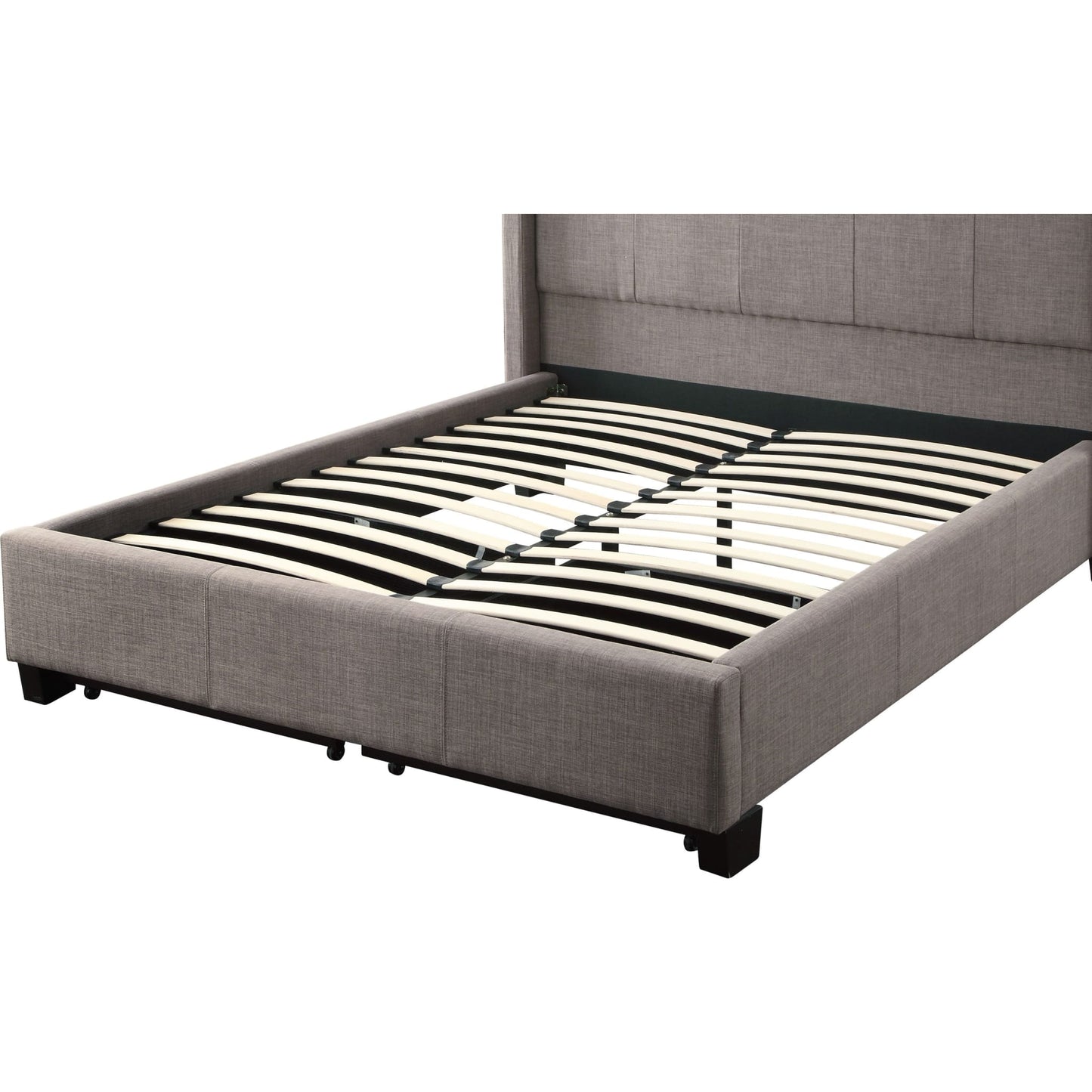 Letto contenitore con pediera imbottita Adona in lino Dolphin