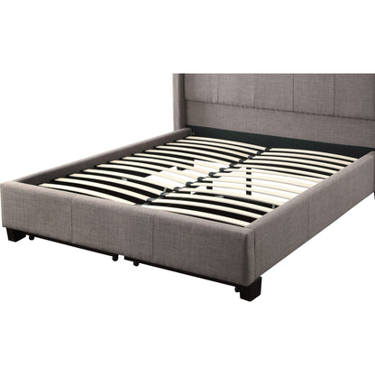 Letto contenitore con pediera imbottita Adona in lino Dolphin