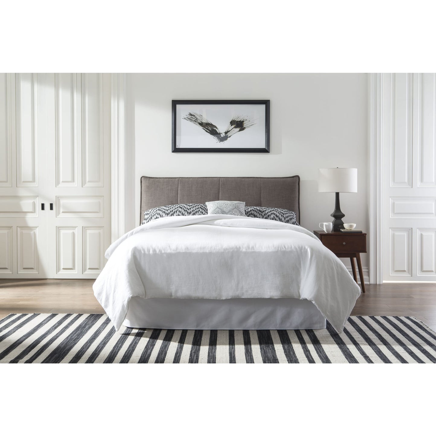 Letto imbottito Adona in lino Dolphin