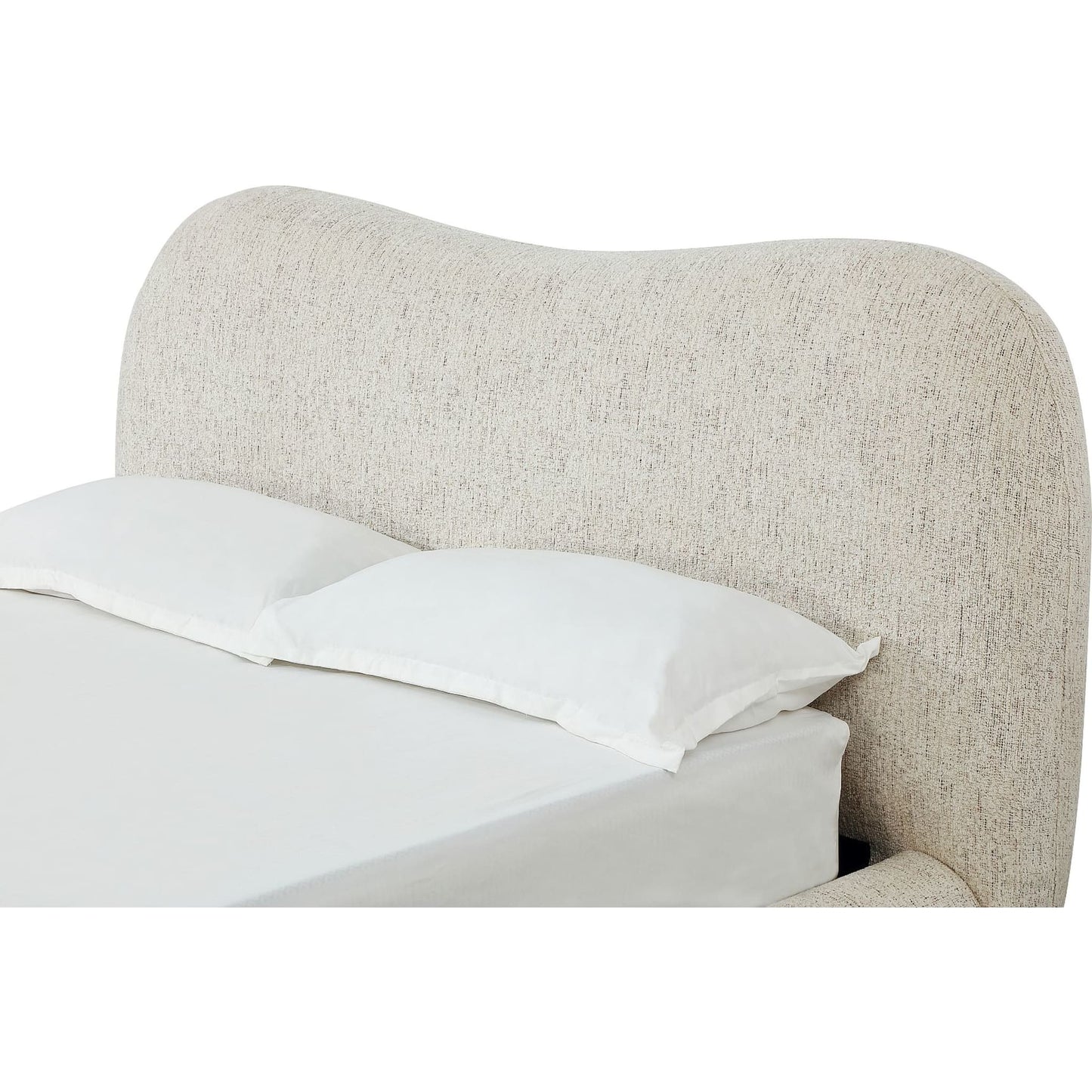 Letto con piattaforma imbottita in ciniglia Afra con gambe in legno, colore cincillà