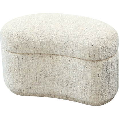 Pouf contenitore completamente imbottito Afra in cincillà