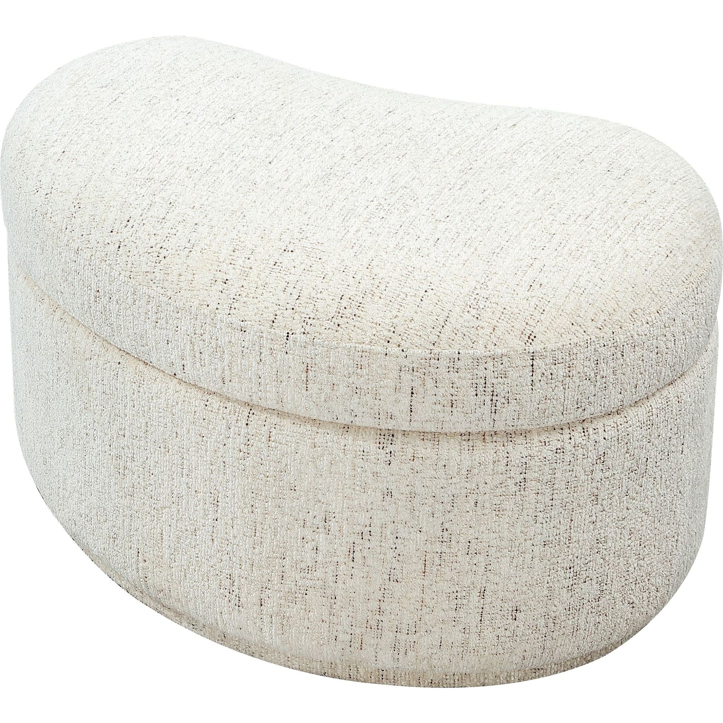 Pouf contenitore completamente imbottito Afra in cincillà