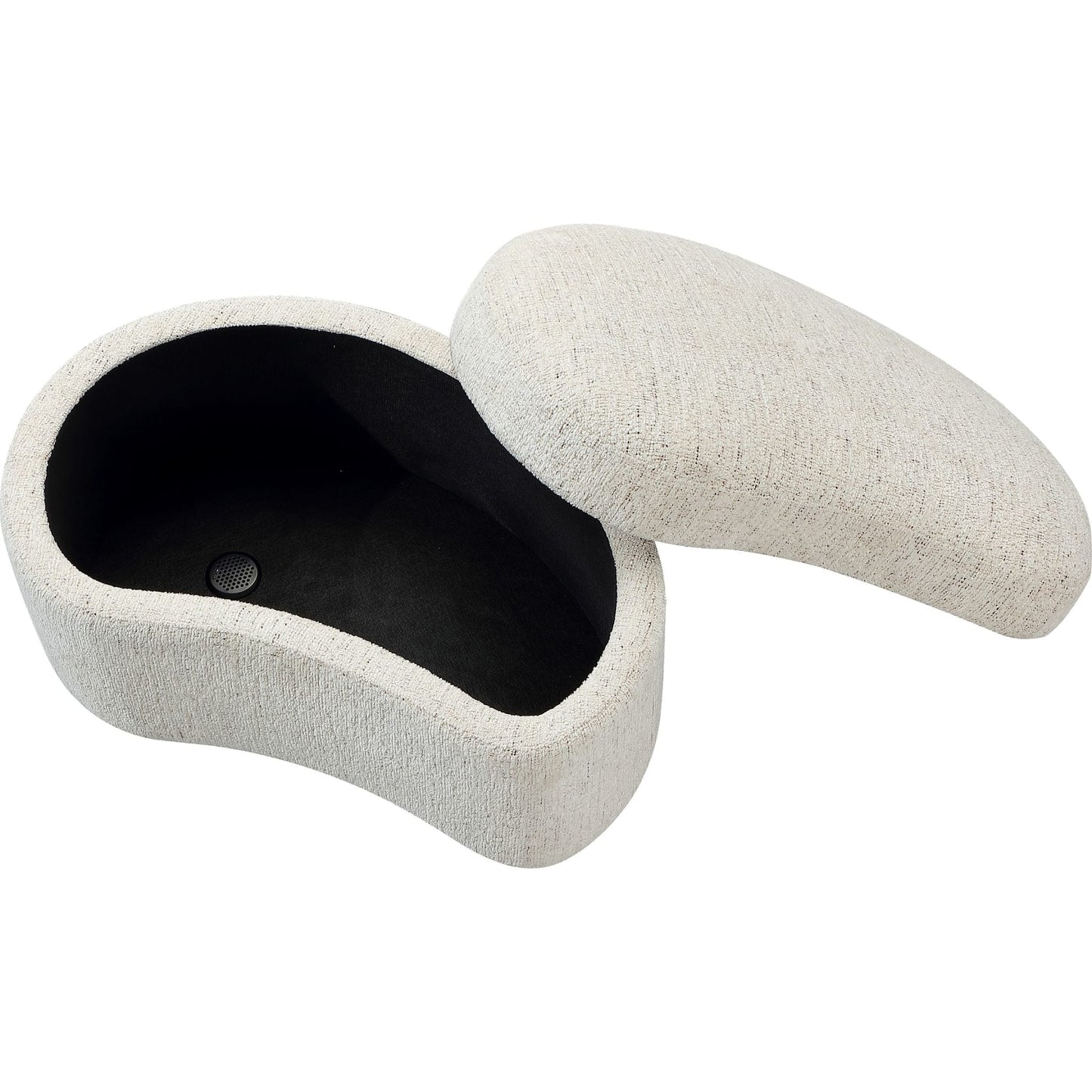 Pouf contenitore completamente imbottito Afra in cincillà