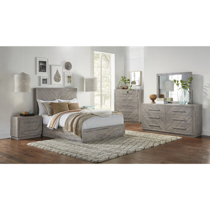 Letto a piattaforma in legno massello Alexandra in Rustic Latte