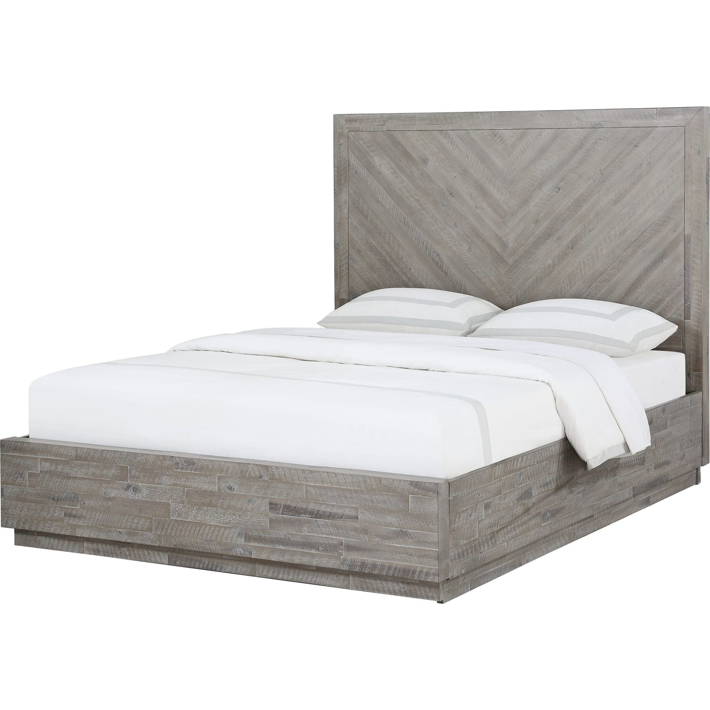 Letto a piattaforma in legno massello Alexandra in Rustic Latte