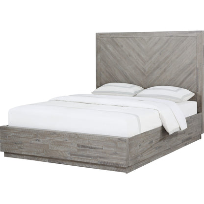 Letto a piattaforma in legno massello Alexandra in Rustic Latte
