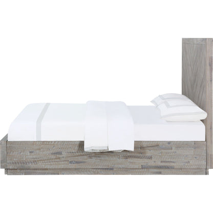 Letto a piattaforma in legno massello Alexandra in Rustic Latte