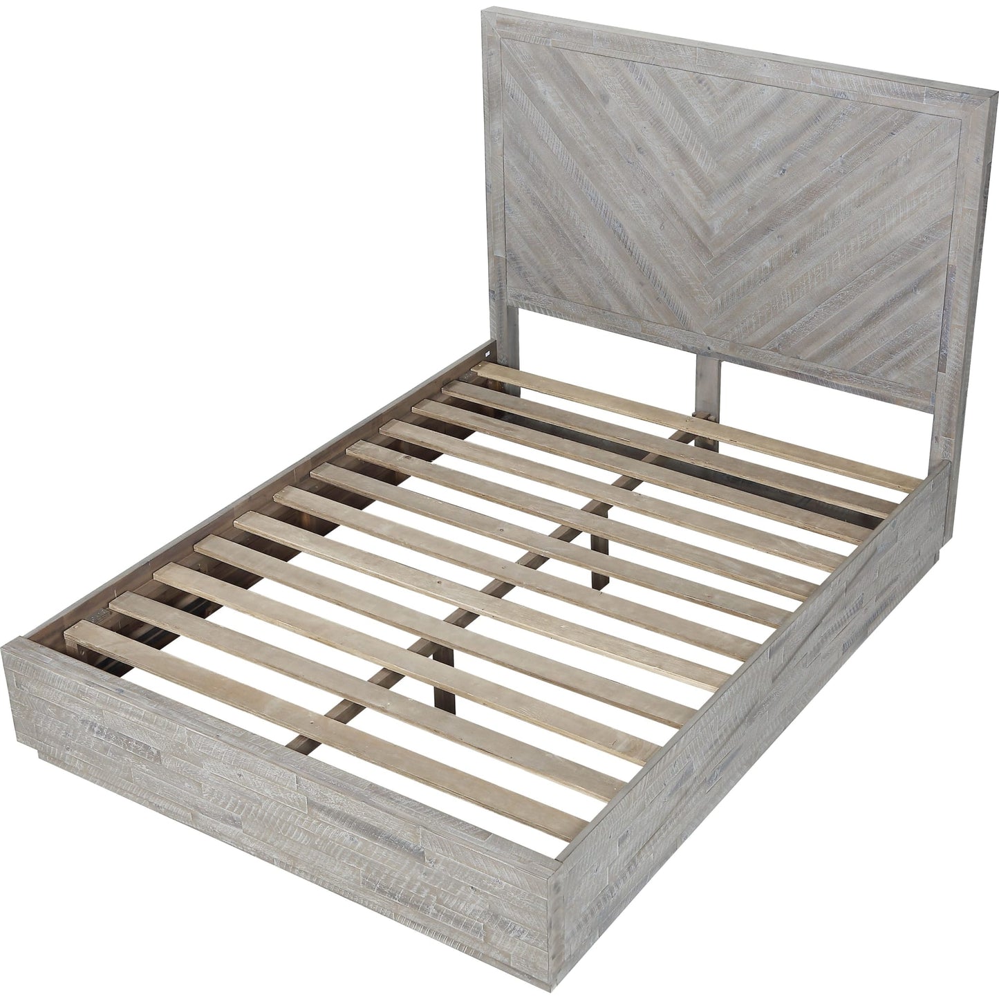 Letto a piattaforma in legno massello Alexandra in Rustic Latte