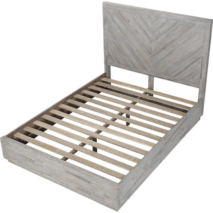 Letto a piattaforma in legno massello Alexandra in Rustic Latte