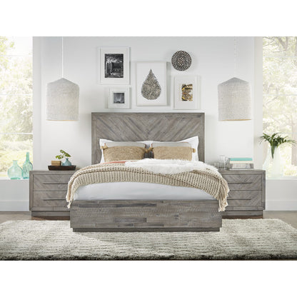 Letto a piattaforma in legno massello Alexandra in Rustic Latte