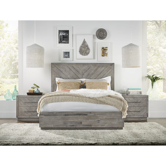Letto a piattaforma in legno massello Alexandra in Rustic Latte