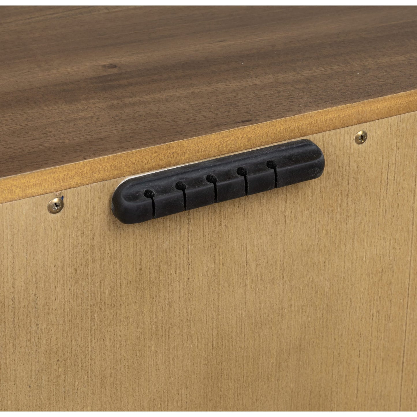 Comodino Boka a tre cassetti in legno di acacia color Impala