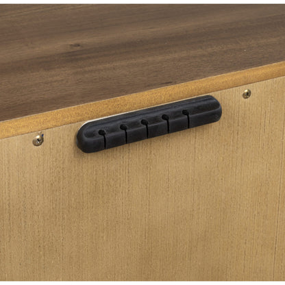 Comodino Boka a tre cassetti in legno di acacia color Impala