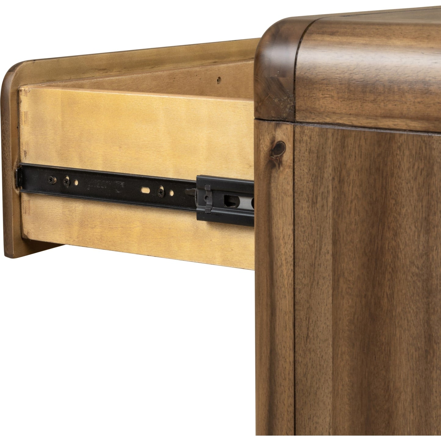 Comodino Boka a tre cassetti in legno di acacia color Impala