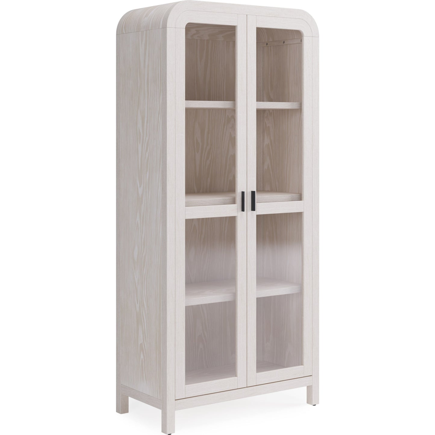 Libreria in legno con ante in vetro Drake color zucchero