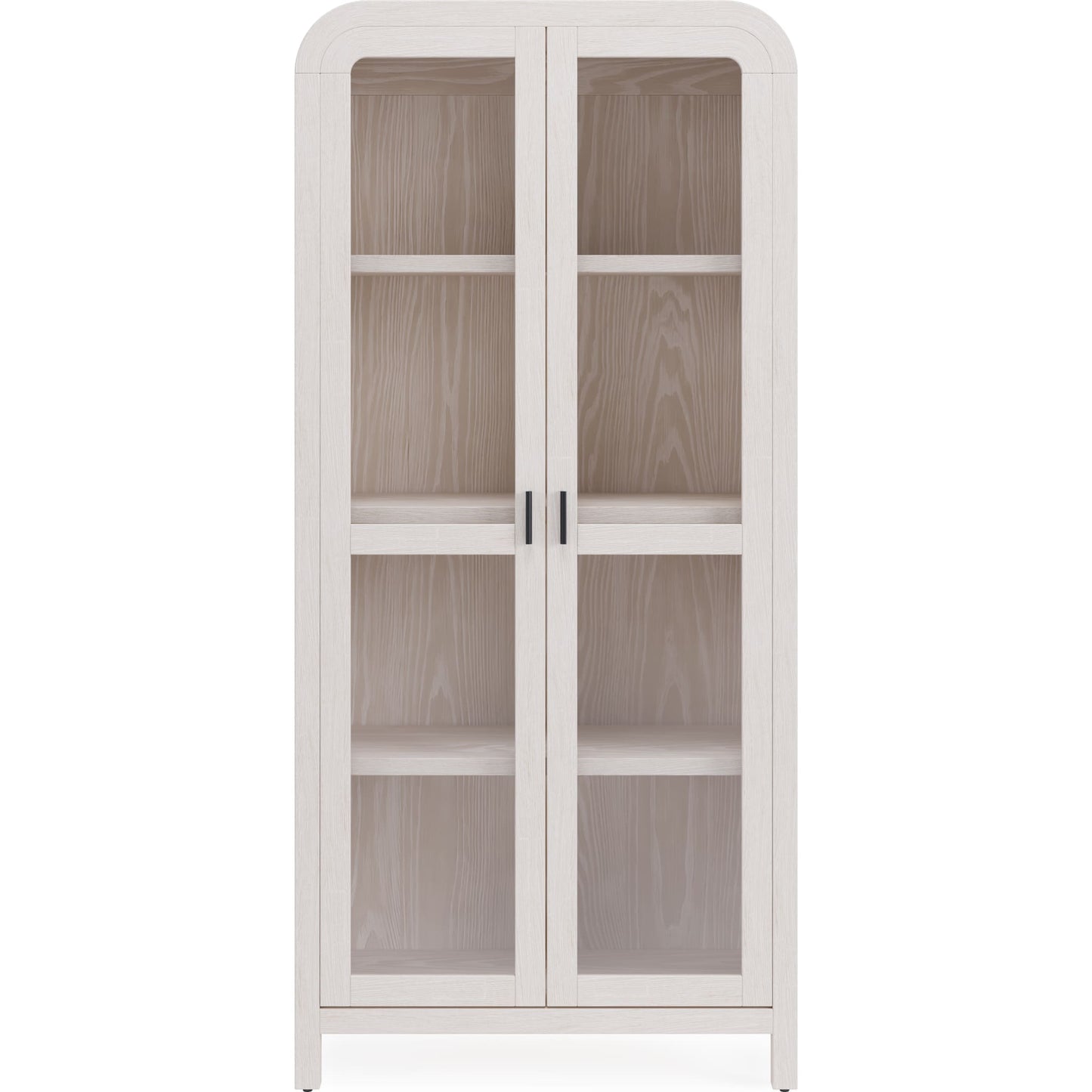 Libreria in legno con ante in vetro Drake color zucchero