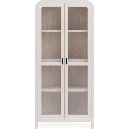 Libreria in legno con ante in vetro Drake color zucchero