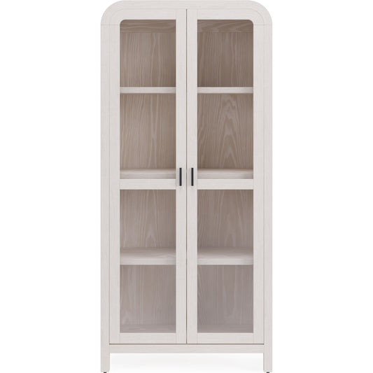 Libreria in legno con ante in vetro Drake color zucchero