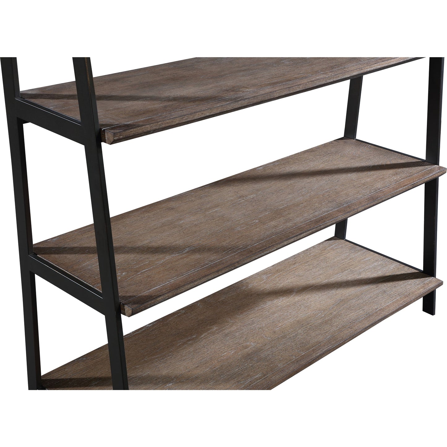 Libreria Etagère in legno e metallo Finch in grano saraceno e bronzo antico