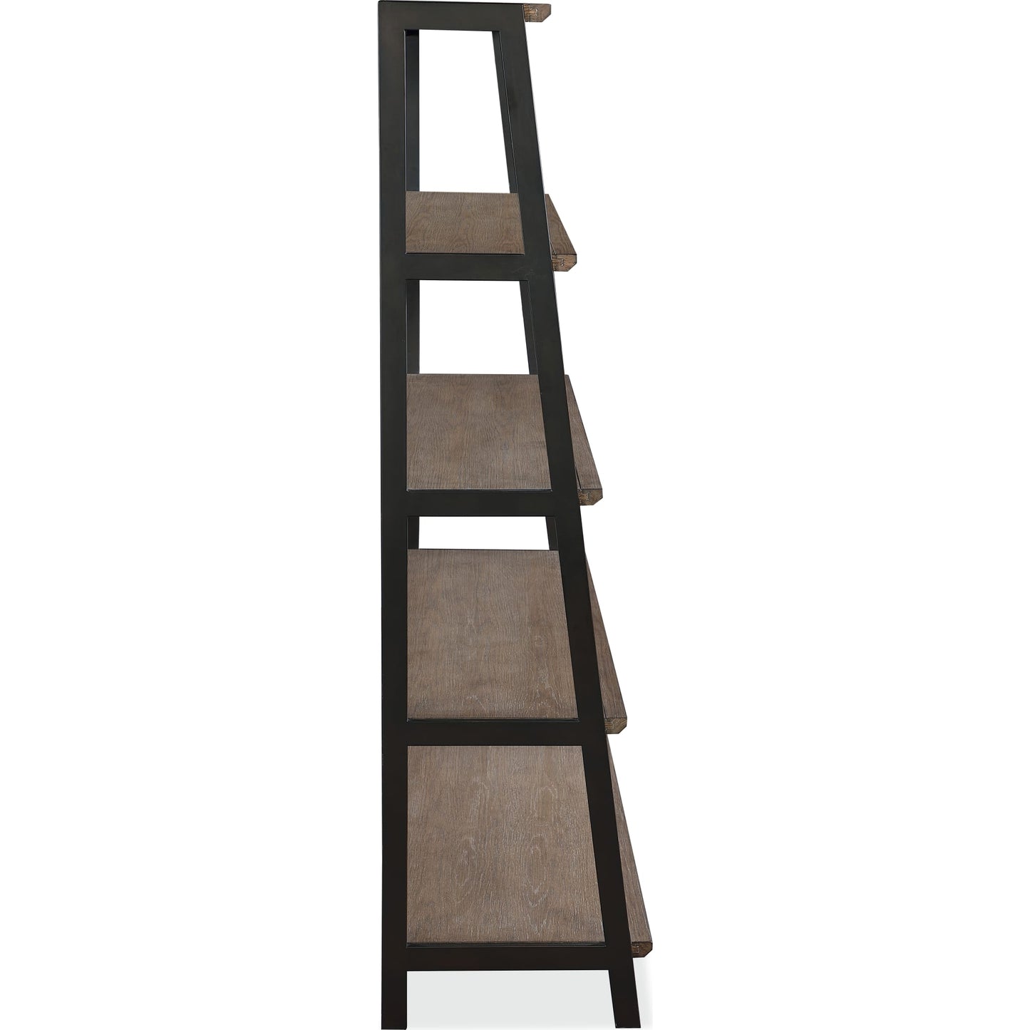 Libreria Etagère in legno e metallo Finch in grano saraceno e bronzo antico