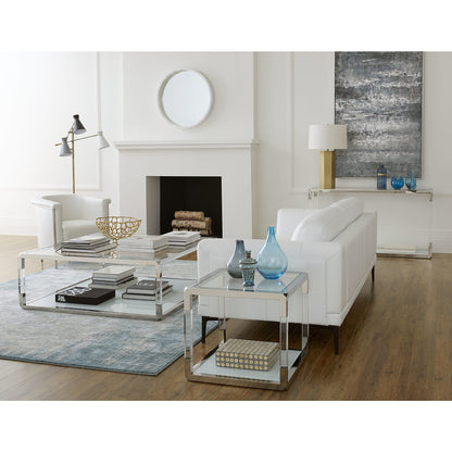Tavolino Jasper in acrilico/vetro bianco/PSS