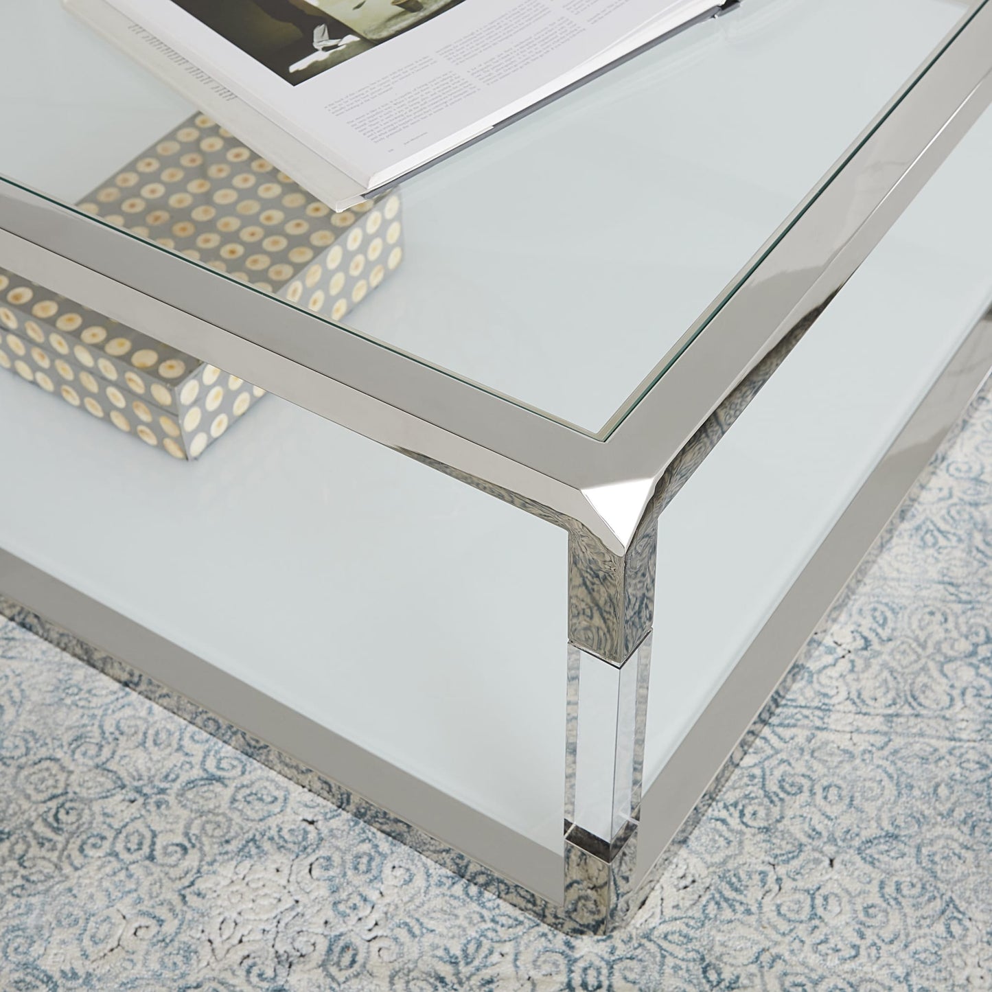 Tavolino Jasper in acrilico/vetro bianco/PSS