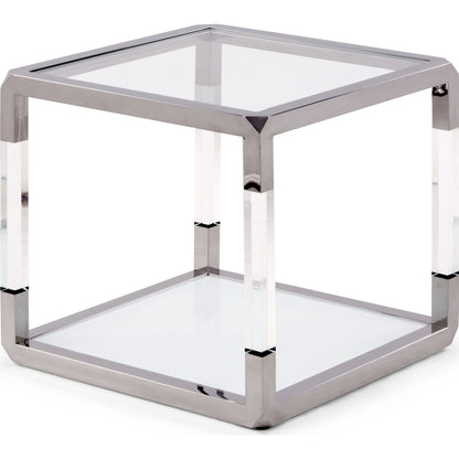 Tavolino Jasper in acrilico/vetro bianco/PSS