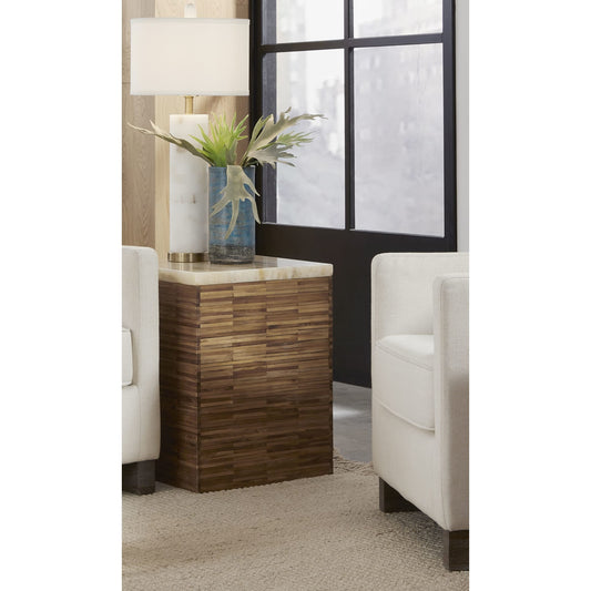 Tavolino One Stone Wood Tile in onice e teak massello