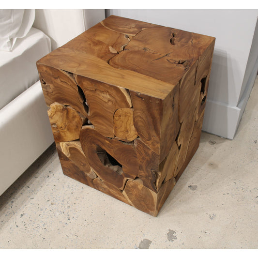 Tavolino quadrato One Teak Slice in teak caldo