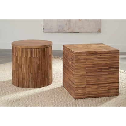 Tavolino quadrato One Wood Tile in teak massello