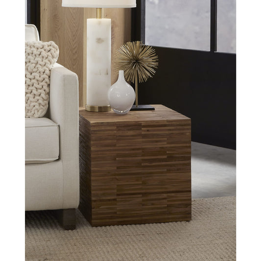 Tavolino quadrato One Wood Tile in teak massello