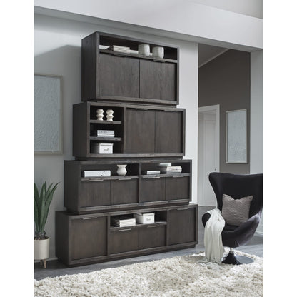 Consolle multimediale Oxford da 64 pollici con due cassetti e due ripiani in grigio basalto
