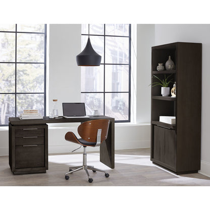 Scrivania Oxford con piedistallo singolo in grigio basalto