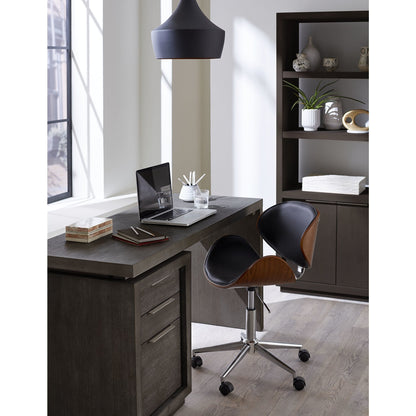 Scrivania Oxford con piedistallo singolo in grigio basalto