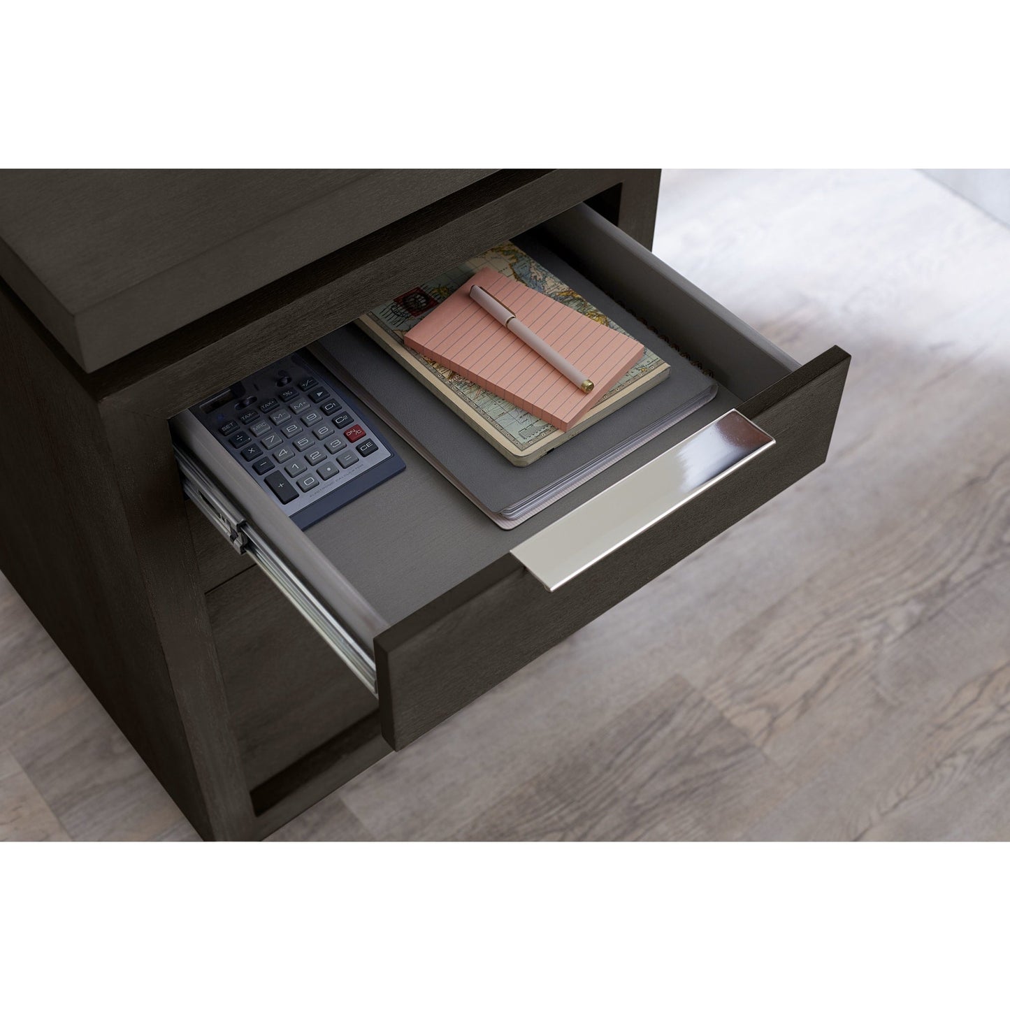 Scrivania Oxford con piedistallo singolo in grigio basalto