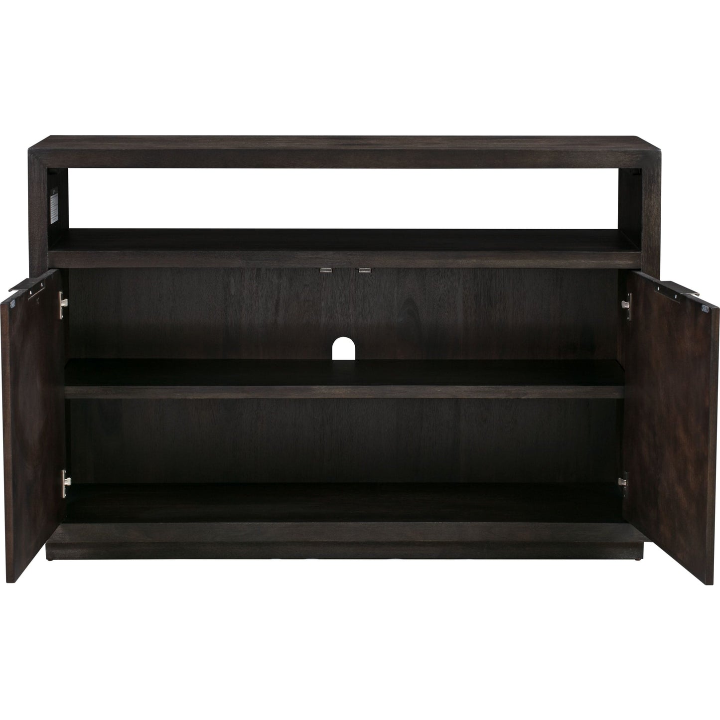 Consolle multimediale Oxford in legno massello da 54 pollici in grigio basalto