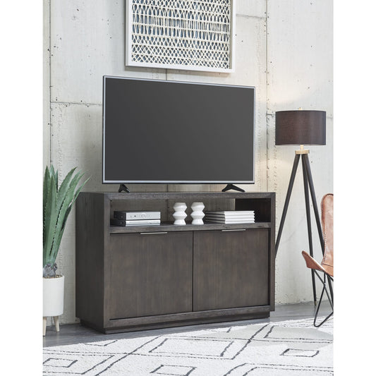 Consolle multimediale Oxford in legno massello da 54 pollici in grigio basalto