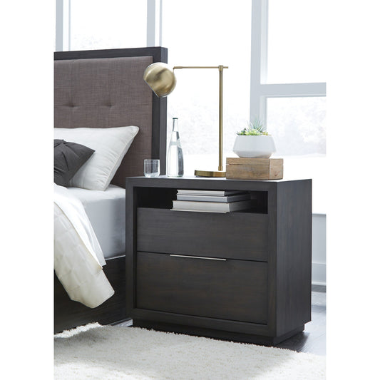 Comodino Oxford a due cassetti in grigio basalto