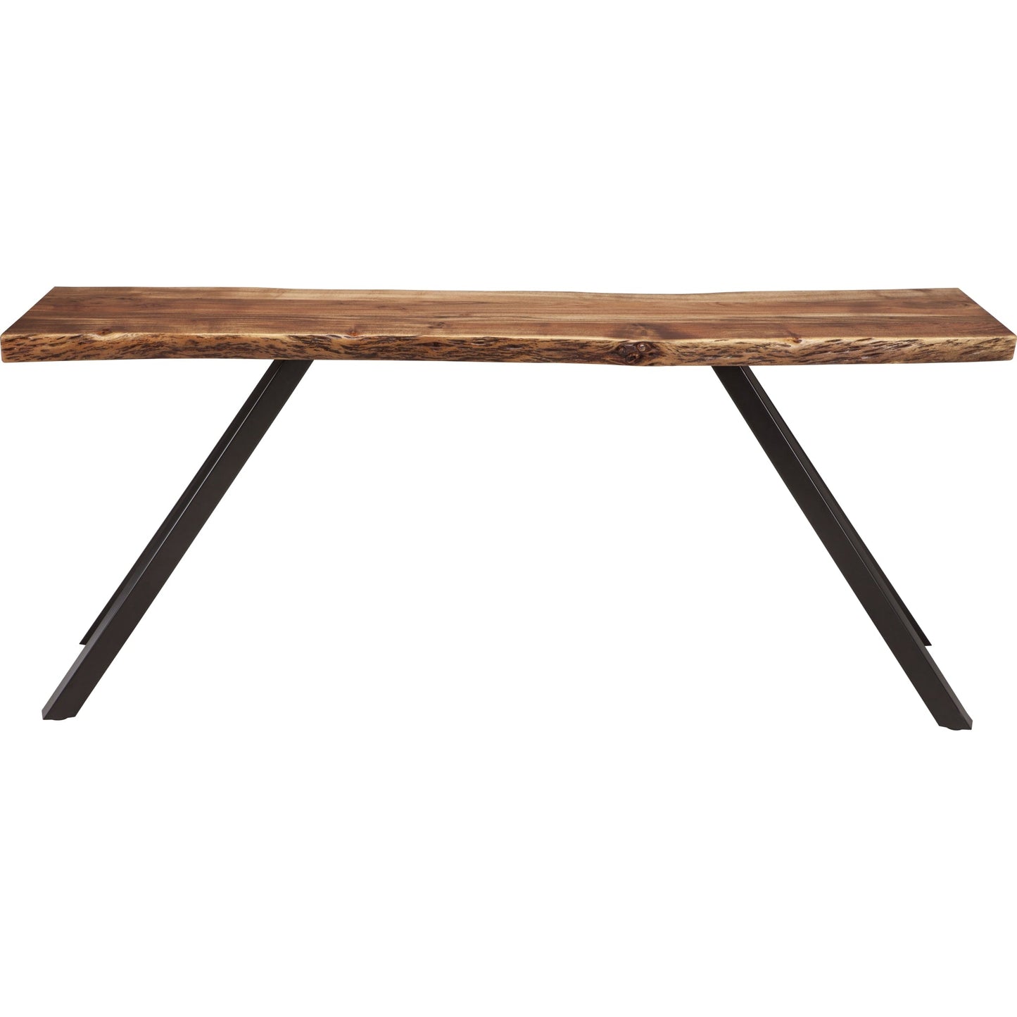 Tavolo consolle in legno massello con gambe in metallo Reese Live Edge in acacia naturale