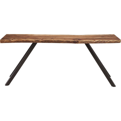 Tavolo consolle in legno massello con gambe in metallo Reese Live Edge in acacia naturale