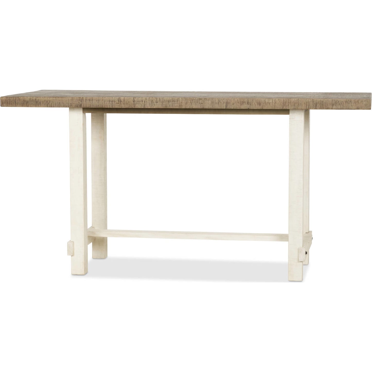 Tavolo da bar rettangolare in legno Rutherford in bianco anticato e bianco deriva